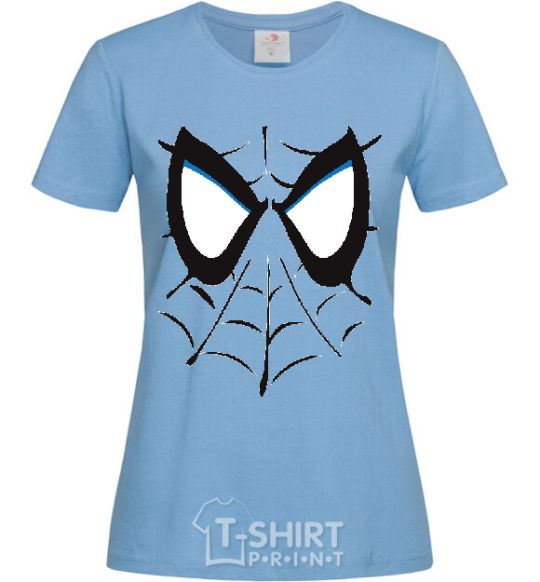 Women's T-shirt SPIDERMAN Mask sky-blue фото