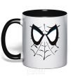 Mug with a colored handle SPIDERMAN Mask black фото