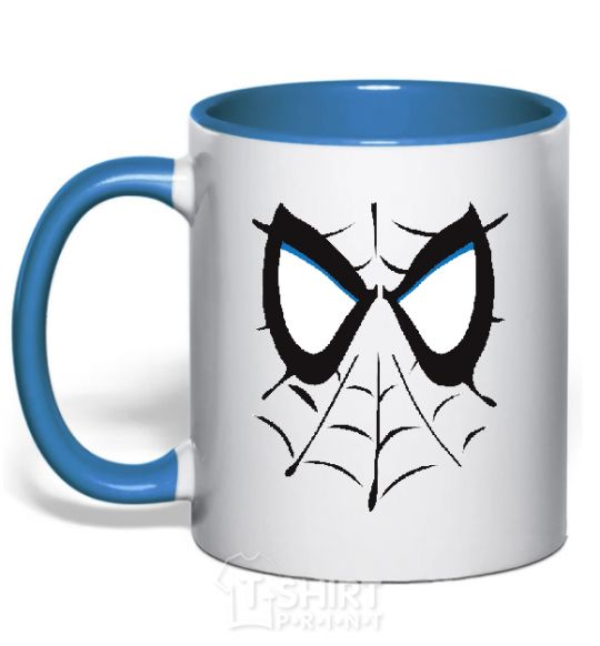 Mug with a colored handle SPIDERMAN Mask royal-blue фото