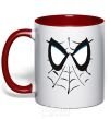 Mug with a colored handle SPIDERMAN Mask red фото