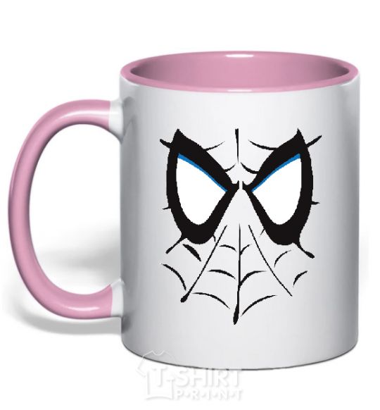 Mug with a colored handle SPIDERMAN Mask light-pink фото