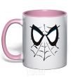 Mug with a colored handle SPIDERMAN Mask light-pink фото