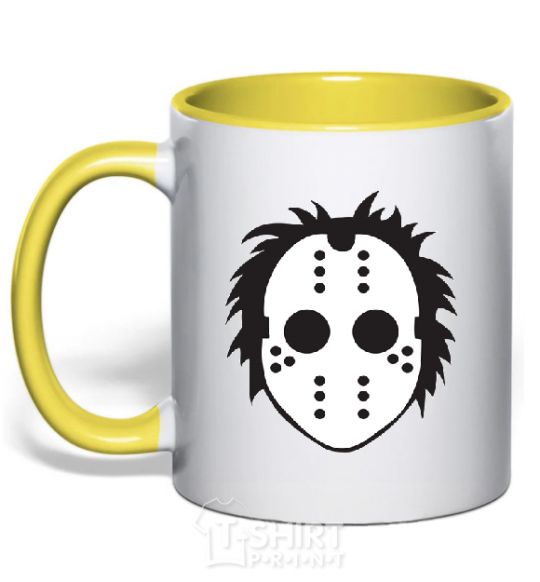 Mug with a colored handle FRIDAY 13 yellow фото