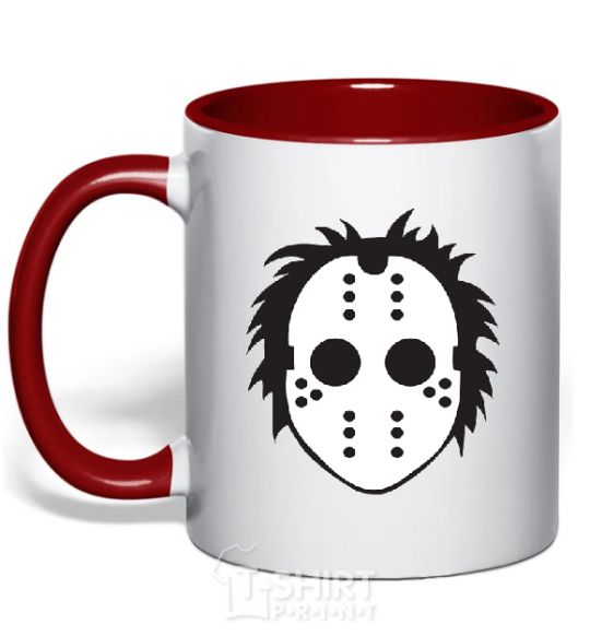 Mug with a colored handle FRIDAY 13 red фото