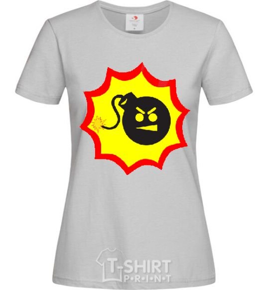 Women's T-shirt BOMB Angry grey фото