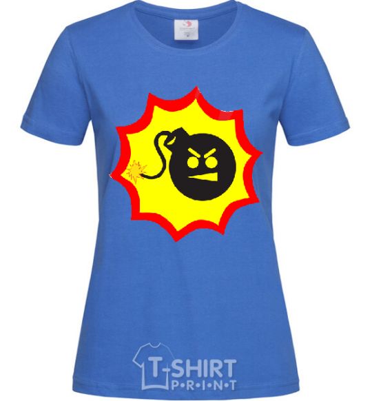 Women's T-shirt BOMB Angry royal-blue фото