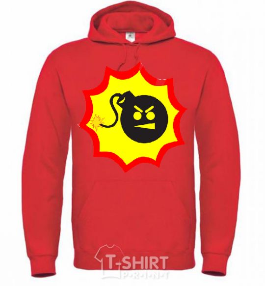 Men`s hoodie BOMB Angry bright-red фото