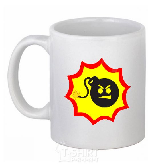 Ceramic mug BOMB Angry White фото