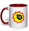 Mug with a colored handle BOMB Angry red фото