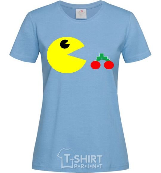 Women's T-shirt Pacman arcade sky-blue фото