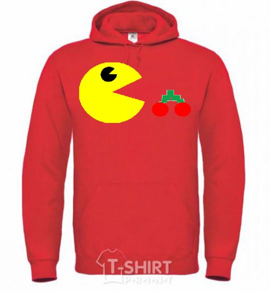 Men`s hoodie Pacman arcade bright-red фото