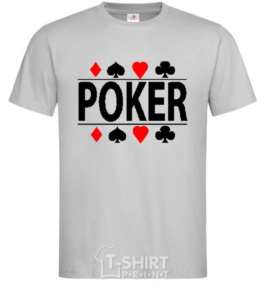 Men's T-Shirt POKER Game grey фото