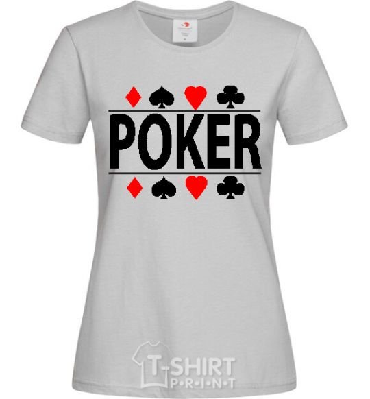 Women's T-shirt POKER Game grey фото