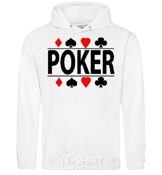 Men`s hoodie POKER Game White фото