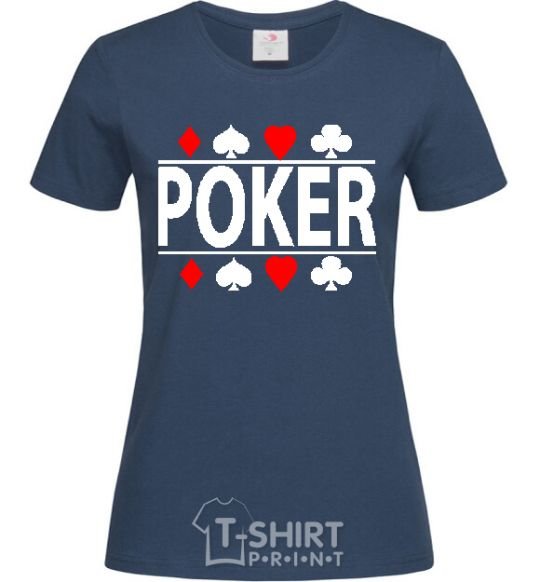 Women's T-shirt POKER Game navy-blue фото