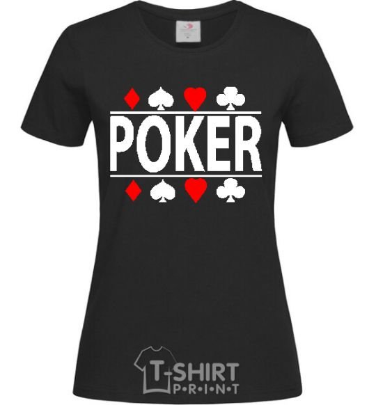 Women's T-shirt POKER Game black фото