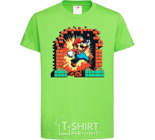 Детская футболка Super Mario blocks Лаймовый фото