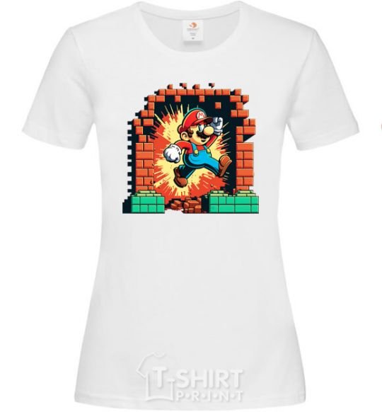 Женская футболка Super Mario blocks Белый фото