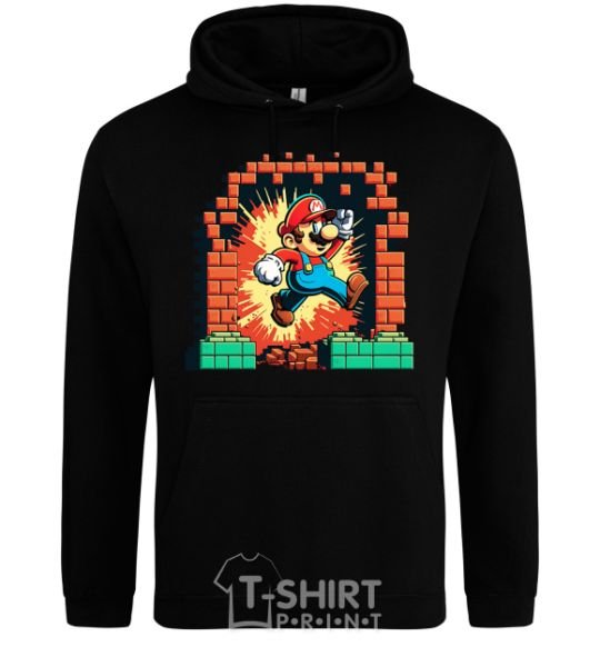 Men`s hoodie Super Mario blocks black фото