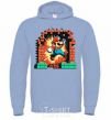 Men`s hoodie Super Mario blocks sky-blue фото