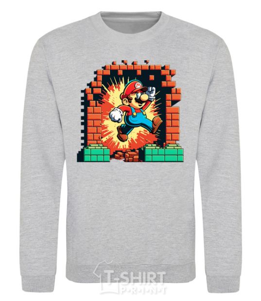Sweatshirt Super Mario blocks sport-grey фото