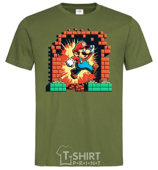 Men's T-Shirt Super Mario blocks millennial-khaki фото