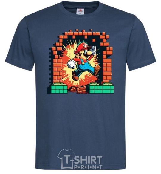 Men's T-Shirt Super Mario blocks navy-blue фото