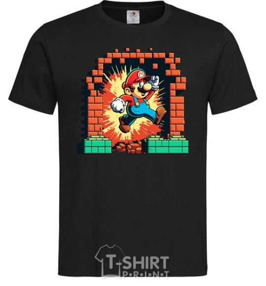 Men's T-Shirt Super Mario blocks black фото