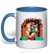 Mug with a colored handle Super Mario blocks royal-blue фото