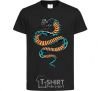 Kids T-shirt Blue snake in spots black фото