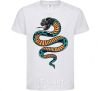 Kids T-shirt Blue snake in spots White фото