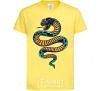 Kids T-shirt Blue snake in spots cornsilk фото