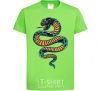 Kids T-shirt Blue snake in spots orchid-green фото