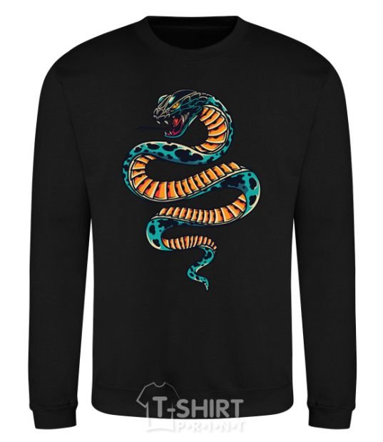 Sweatshirt Blue snake in spots black фото