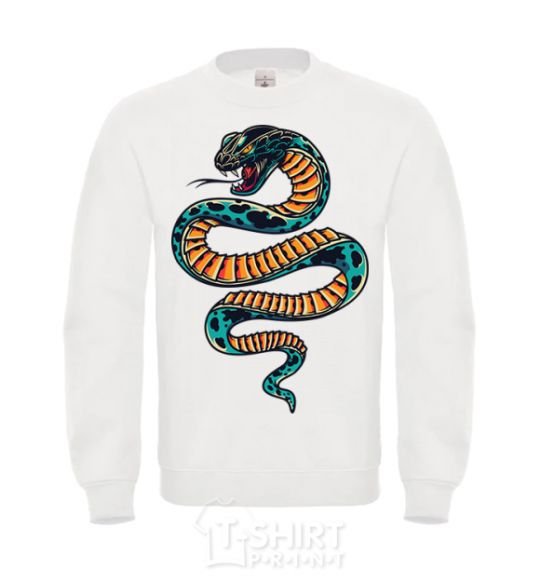 Sweatshirt Blue snake in spots White фото