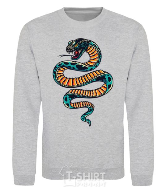 Sweatshirt Blue snake in spots sport-grey фото