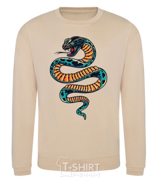 Sweatshirt Blue snake in spots sand фото