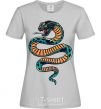 Women's T-shirt Blue snake in spots grey фото