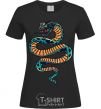 Women's T-shirt Blue snake in spots black фото