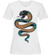 Женская футболка Синяя змея в пятна Белый фото