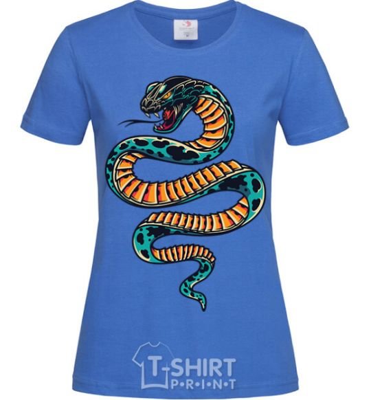 Women's T-shirt Blue snake in spots royal-blue фото