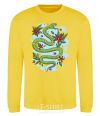 Sweatshirt A rattlesnake with leaves yellow фото