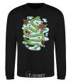 Sweatshirt A rattlesnake with leaves black фото