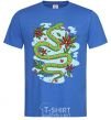 Men's T-Shirt A rattlesnake with leaves royal-blue фото