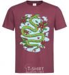 Men's T-Shirt A rattlesnake with leaves burgundy фото