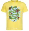 Men's T-Shirt A rattlesnake with leaves cornsilk фото