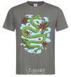 Men's T-Shirt A rattlesnake with leaves dark-grey фото