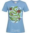 Женская футболка Гремучая змея с листиками Голубой фото
