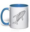 Mug with a colored handle Kit outlines royal-blue фото