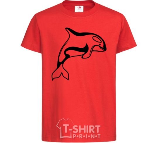 Kids T-shirt Orca whale red фото